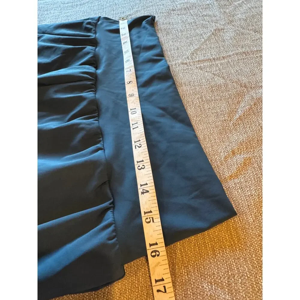 Halara XL Long High Waisted Athletic Running Shorts Built-In Liner Blue